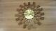 Seth Thomas Mid-century Modern Geometric Wood Starburst Wall Clock, Grandeur