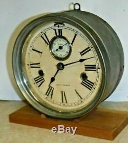 Seth Thomas Navy / Engine Room 8 Day Lever-action Wall Clock