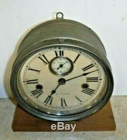 Seth Thomas Navy / Engine Room 8 Day Lever-action Wall Clock