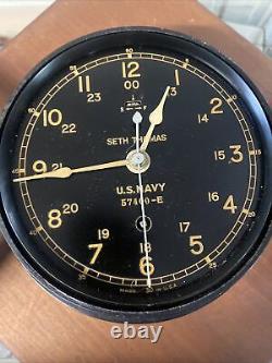 Seth Thomas Navy Ships Clock Working Bakelite Case And Key