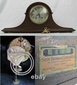 Seth Thomas No. 18 Tambour 8 Day Mantel Table Shelf Clock NICE