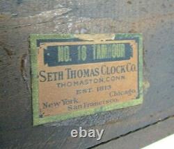 Seth Thomas No. 18 Tambour 8 Day Mantel Table Shelf Clock NICE