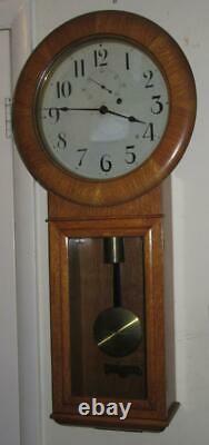 Seth Thomas No. 2 Regulator, 8 Day Time Wall Clock Oak Case, Beautiful & Running