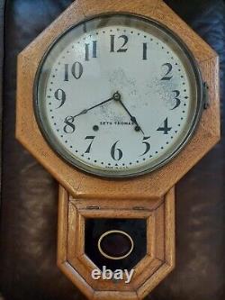 Seth Thomas Octagon Regulator Wall Clock Made in USA with Video