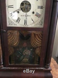 Seth Thomas Ogee Box Clock, 30 hour, Mahagony Case, Nice Design