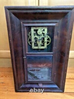 Seth Thomas Ogee Shelf Clock Antique Wind Up Glass Wooden Cabinet parts repair