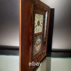 Seth Thomas Ogee Shelf Clock Original Reverse Eagle on Glass 1800s Key Working