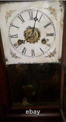 Seth Thomas Ogee Shelf Clock Original Reverse Eagle on Glass 1800s Key Working