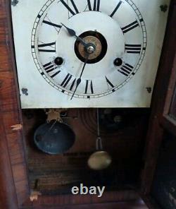 Seth Thomas Ogee Shelf Clock Original Reverse Eagle on Glass 1800s Key Working