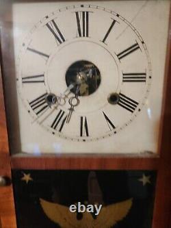 Seth Thomas Ogee Shelf Clock Original Reverse Eagle on Glass 1800s Not Working