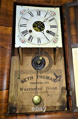 Seth Thomas Ogee Weight Driven Mantel Clock Antique Parts Repair