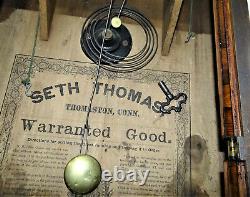 Seth Thomas Ogee Weight Driven Mantel Clock Antique Parts Repair