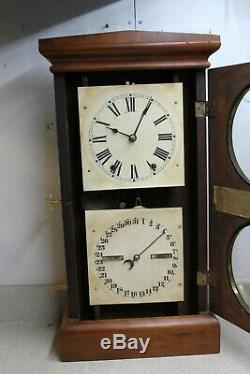 Seth Thomas Parlor Calendar No. 3 8 Day Time & Strike Double Dial Calendar Clock