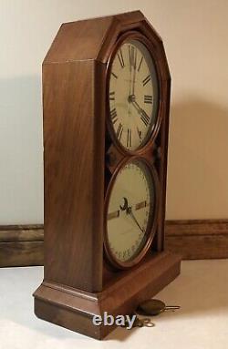 Seth Thomas Parlor No. 5 Double Dial Calendar Mantel Shelf Clock