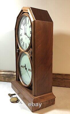 Seth Thomas Parlor No. 5 Double Dial Calendar Mantel Shelf Clock