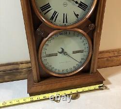 Seth Thomas Parlor No. 5 Double Dial Calendar Mantel Shelf Clock