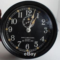 Seth Thomas Phenolic Mark I Deck Clock Navy Wwii