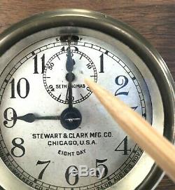 Seth Thomas Phinney-Walker Stewart & Clark Mfg Co Auto Car Brass Clock Antique