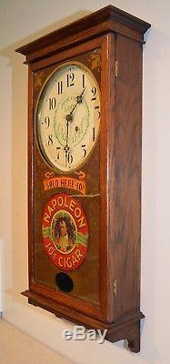 Seth Thomas Powell & Goldstein 10 Cent Napoleon Cigar Antique Advertising Clock