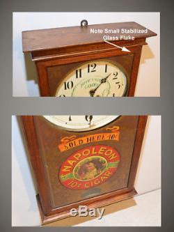 Seth Thomas Powell & Goldstein 10 Cent Napoleon Cigar Antique Advertising Clock