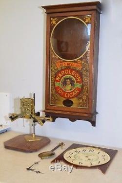 Seth Thomas Powell & Goldstein 10 Cent Napoleon Cigar Antique Advertising Clock