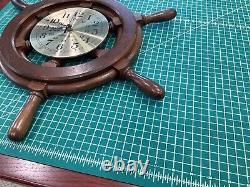 Seth Thomas Quartz Capstan Analog Clock Vtg 1980 Ship Wheel Wood Wall Mount USA