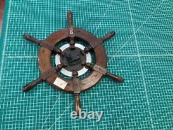 Seth Thomas Quartz Capstan Analog Clock Vtg 1980 Ship Wheel Wood Wall Mount USA