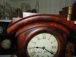 Seth Thomas Rare Arch Top Darker Burl Mahogany Mantel Clock-Runs/Strikes Fine