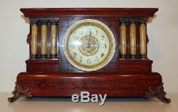 Seth Thomas Red 6 Column Adamantine Mantle Clock Professionally Restored