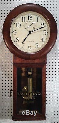 Seth Thomas Regulator No. 2 B&O Baltimore Ohio Train Station Weight Wall Clock