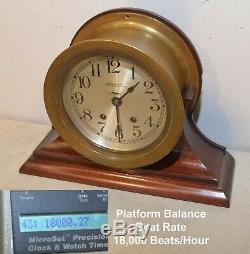 Seth Thomas Restored Antique Ships Bell Strike Model 66 Clock With Stand