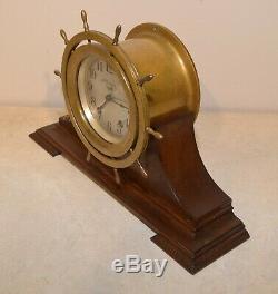 Seth Thomas Restored Antique Ships Wheel Strike Model 44 Clock With Stand