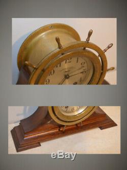 Seth Thomas Restored Antique Ships Wheel Strike Model 44 Clock With Stand