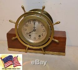 Seth Thomas Restored Mayflower 3 1939 Antique Ship's Bell Strike Clock