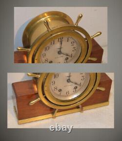 Seth Thomas Restored Mayflower 3 1939 Antique Ship's Bell Strike Clock