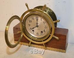 Seth Thomas Restored Mayflower 3 1939 Antique Ship's Bell Strike Clock