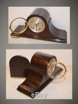 Seth Thomas Restored Tambour 1-1928 Mid-size Antique Striking Clock In Mahogany