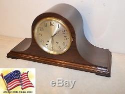 Seth Thomas Restored Tambour 15 1922 Antique Center Piece Clock In Mahogany
