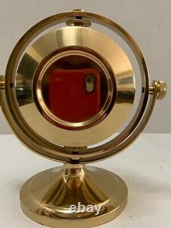 Seth Thomas SCHOONER Model 1044 Solid Brass Gimball Mtd Ships Clock Quartz Runs