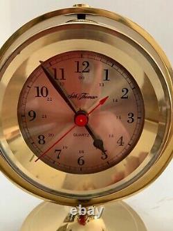 Seth Thomas SCHOONER Model 1044 Solid Brass Gimball Mtd Ships Clock Quartz Runs