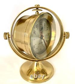 Seth Thomas Schooner Desk Clock Model 1044 Japanese Movement Nautical Gyroscope