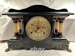 Seth Thomas Shasta Antique Black Adamantine Mantel Clock