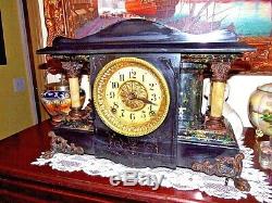 Seth Thomas Shasta Model Adamantine Mantle Clock Beautiful Works Chime Adjust