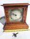 Seth Thomas Shelf Key Wind Mantle Table Clock Wood And Glass With Key Vintage