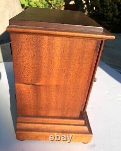 Seth Thomas Shelf Key Wind Mantle Table Clock Wood and Glass with Key Vintage