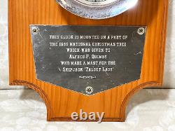 Seth Thomas Ship's Bell Clock Wood Backer from White House Ntl. Xmas Tree 1986