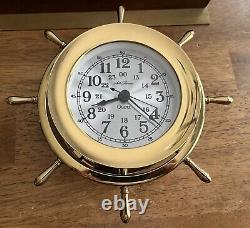 Seth Thomas Ships Helmsman Set, Clock 1017 B Quartz & Barometer 1508 withStand