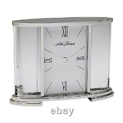 Seth Thomas Silver Glass Carriage Table Clock