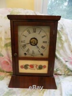 Seth Thomas Slant Base Cottage Clock, 8 day T&S&Alarm, c. 1875, Original Condition