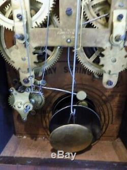 Seth Thomas Slant Base Cottage Clock, 8 day T&S&Alarm, c. 1875, Original Condition